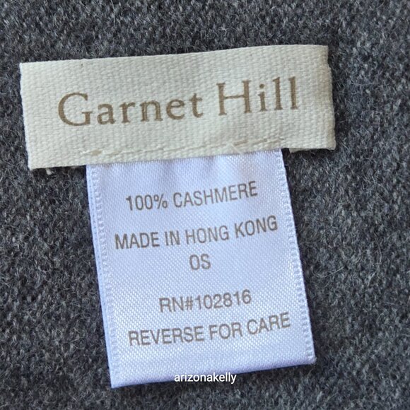 NWOT Garnet Hill Cashmere Knit Scarf Grey - Picture 5 of 9
